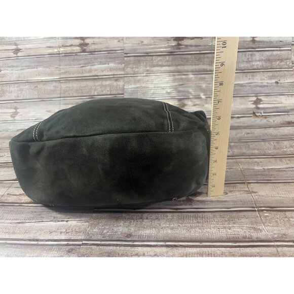 DOONEY & BOURKE Suede leather satchel purse bag color green Brown vintage 90's - Picture 5 of 13